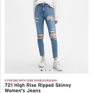 skinny high waisted distressed jeans 721